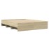 Estructura de cama madera de ingeniería roble Sonoma 160x200