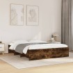 Estructura de cama sin colchón roble ahumado 160x200 cm
