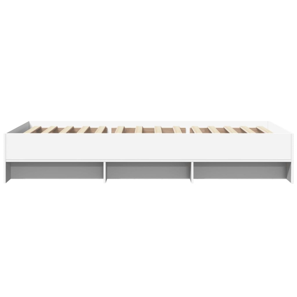 Estructura de cama madera de ingeniería blanca 90x200