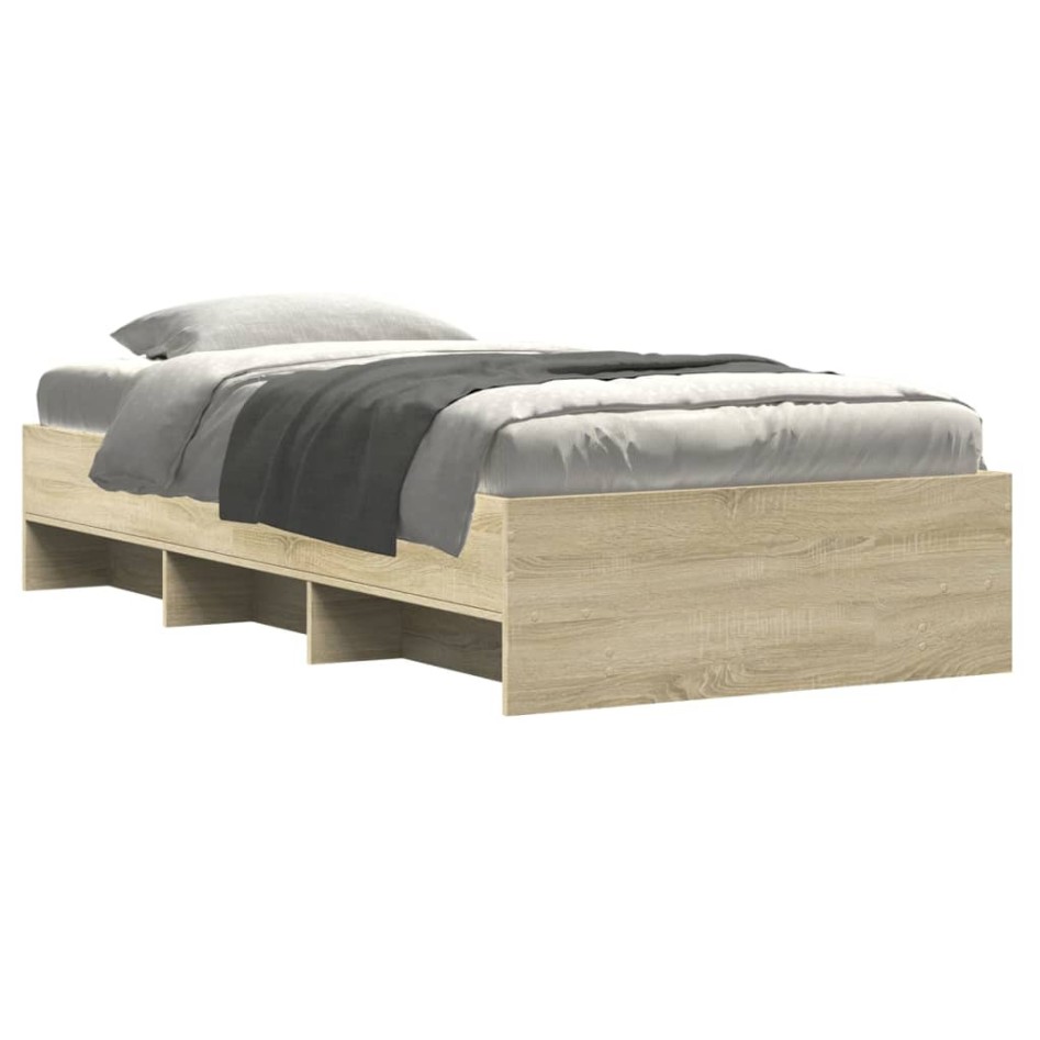 Estructura de cama sin colchón madera roble Sonoma 90x200