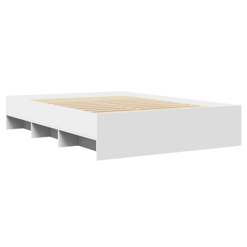 Estructura de cama madera de ingeniería blanca 120x190