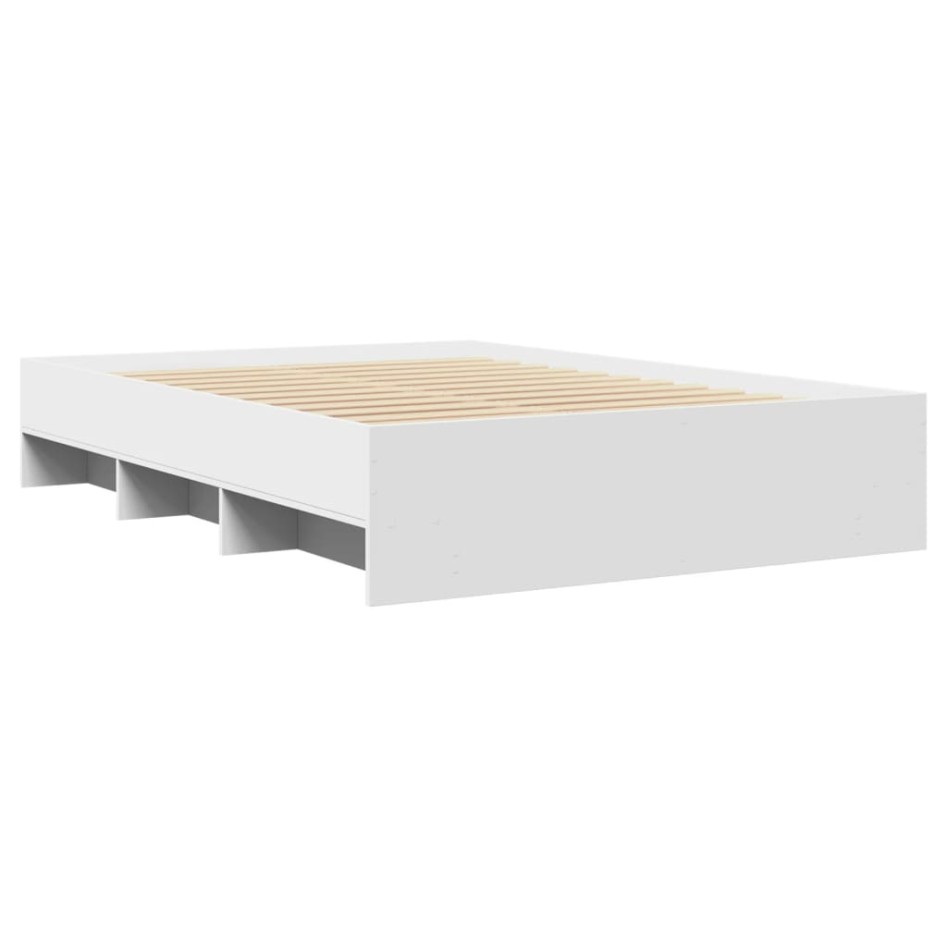 Estructura de cama madera de ingeniería blanca 120x190