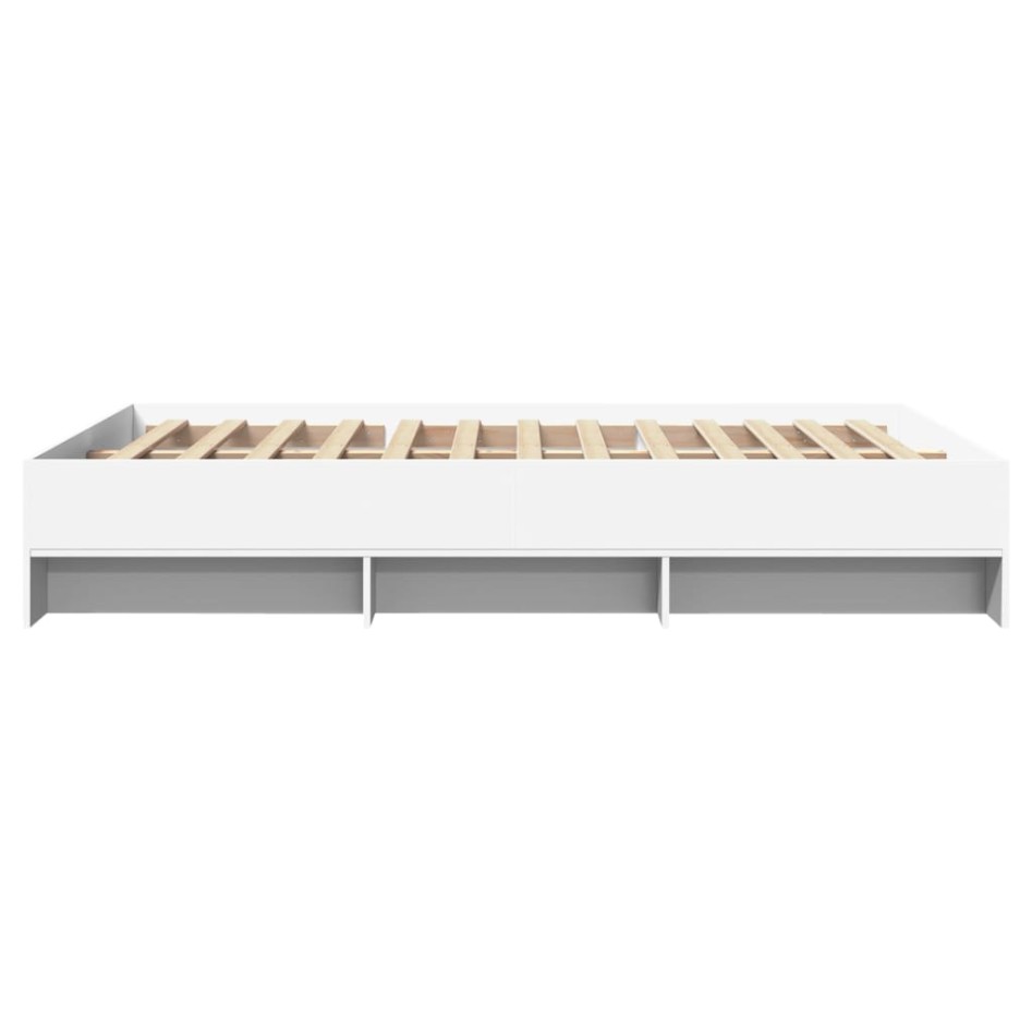 Estructura de cama madera de ingeniería blanca 135x190