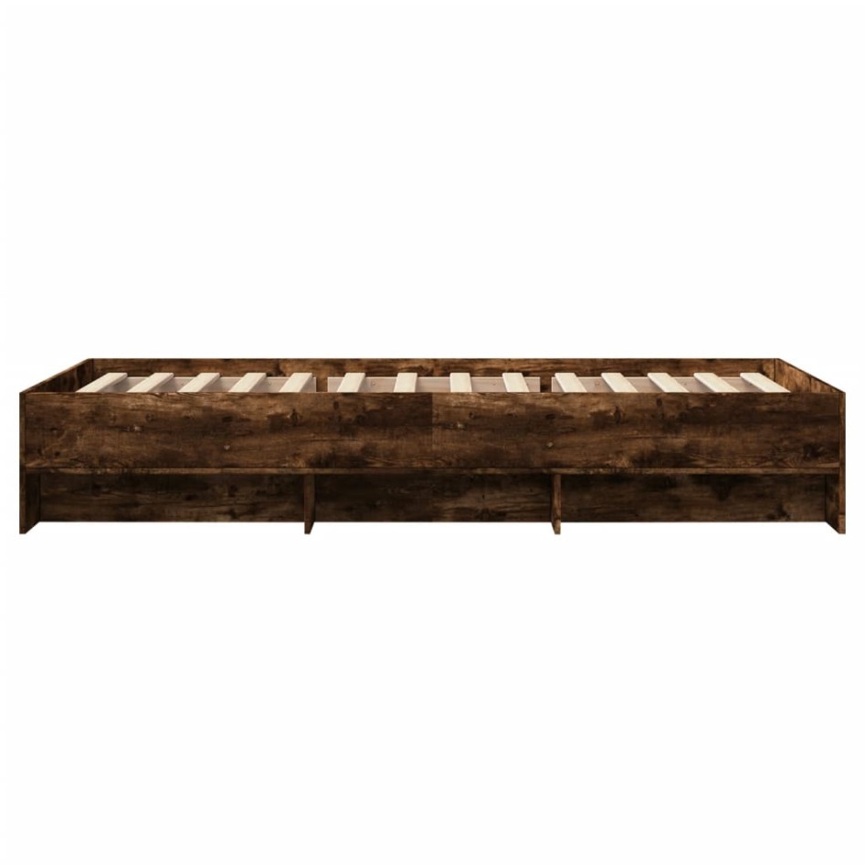 Estructura de cama sin colchón madera roble ahumado 90x190