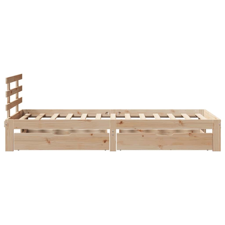 Estructura de cama con cajones madera maciza de pino 90x200