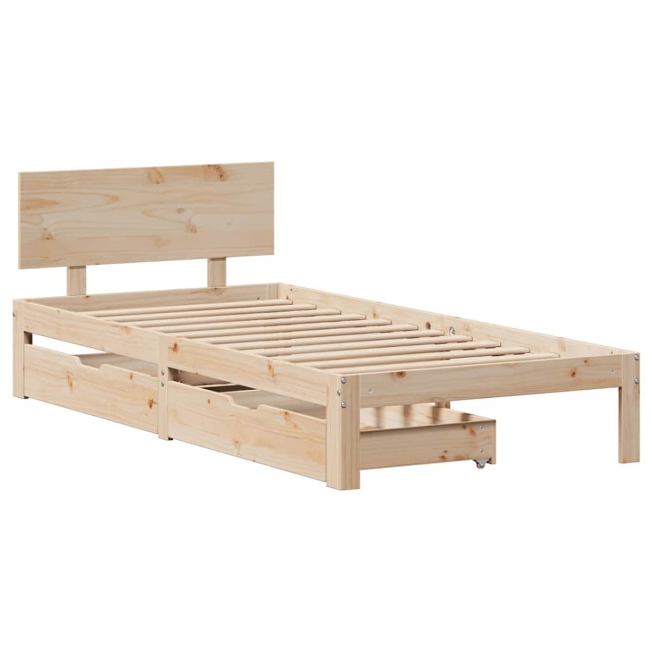 Estructura cama con cajones madera maciza pino 100x200
