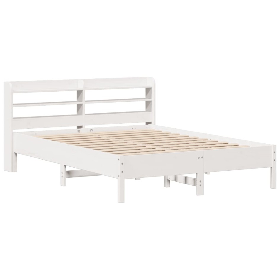 Estructura de cama sin colchón madera de pino blanco 135x190