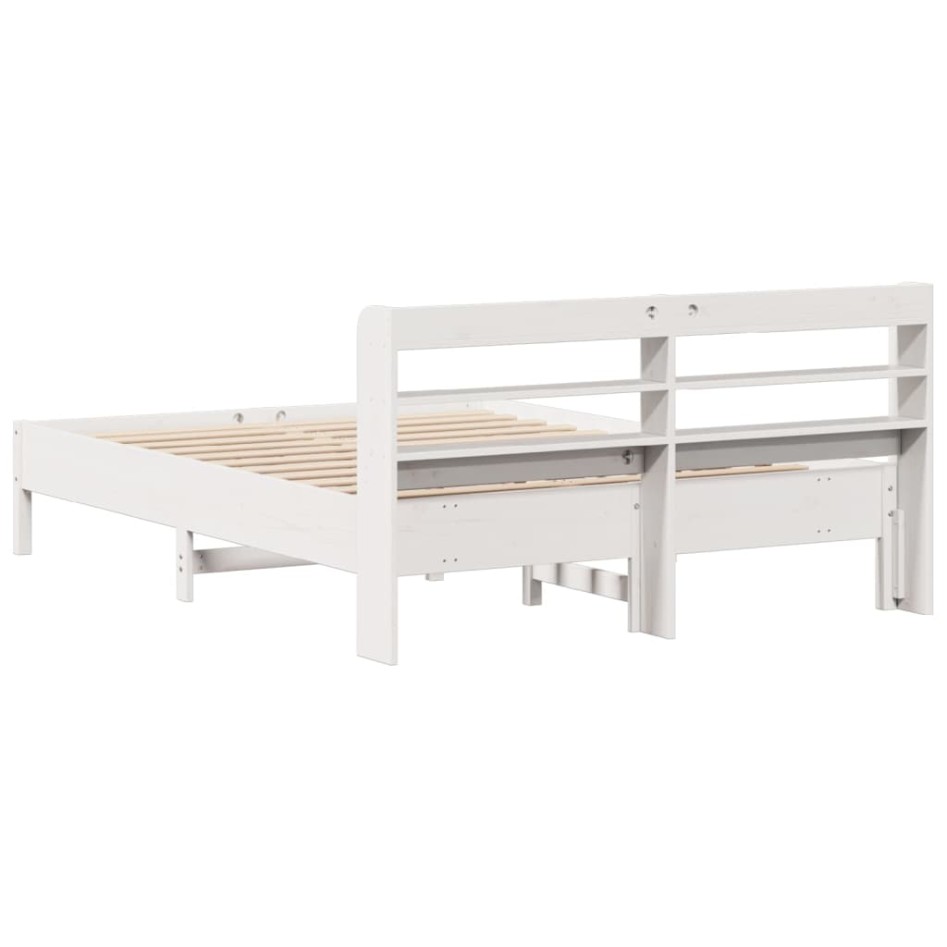 Estructura de cama sin colchón madera de pino blanco 135x190