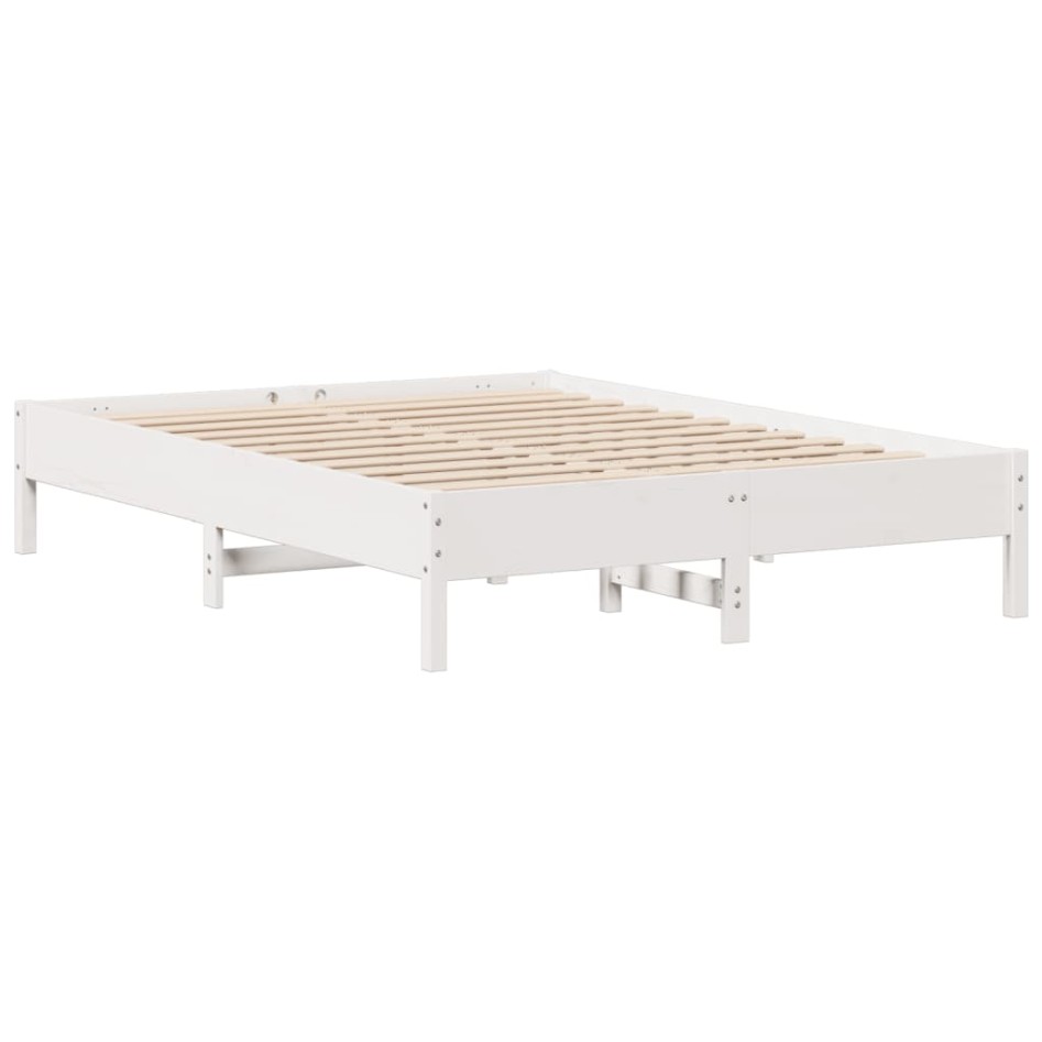Estructura de cama sin colchón madera de pino blanco 135x190