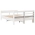 Estructura de cama sin colchón madera de pino blanca 150x200