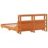 Cama sin colchón madera maciza de pino marrón cera 140x200
