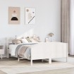 Estructura de cama sin colchón madera de pino blanca 140x190 cm