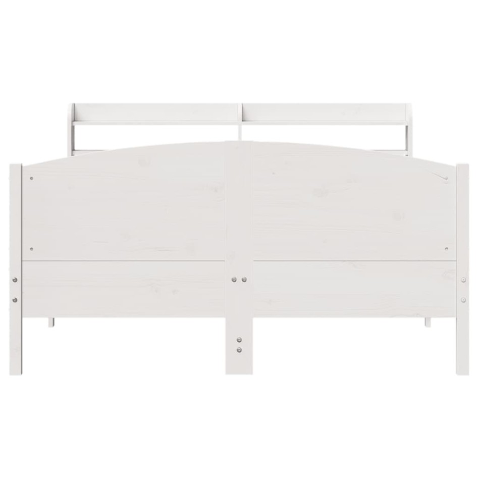 Estructura de cama sin colchón madera de pino blanca 140x190