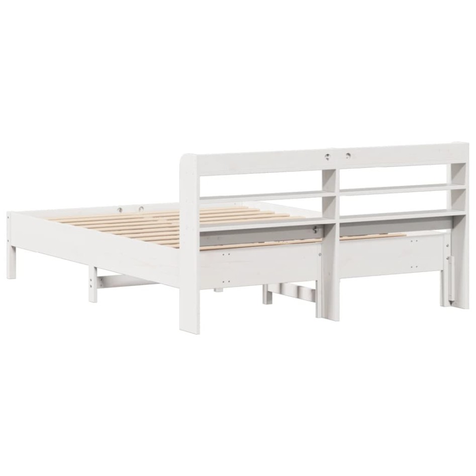 Estructura de cama sin colchón madera maciza de pino 160x200