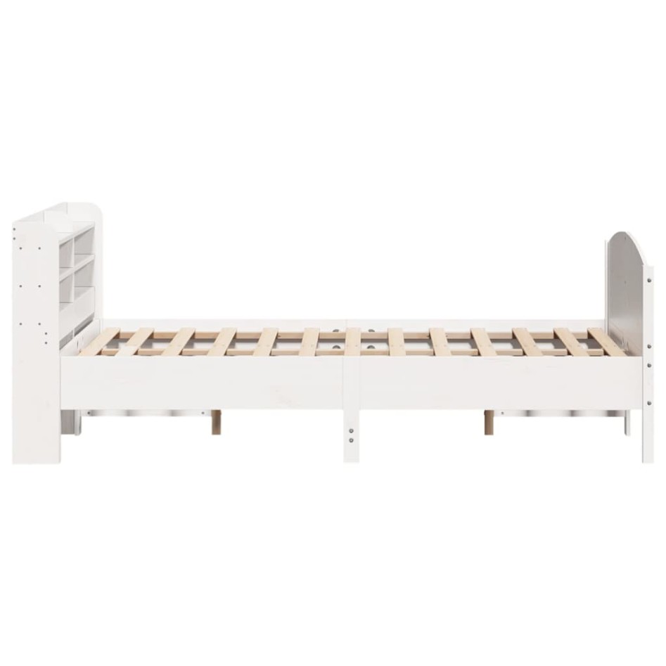Estructura de cama sin colchón madera de pino blanca 140x200