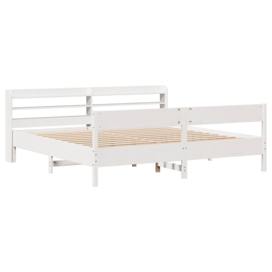 Cama sin colchón madera maciza de pino blanca 180x200