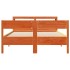 Cama sin colchón madera maciza de pino marrón cera 140x190