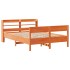 Estructura de cama sin colchón madera maciza marrón 135x190