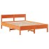 Estructura de cama sin colchón madera maciza marrón 135x190