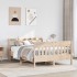 Estructura de cama sin colchón madera de pino blanca 140x200