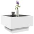 Mesa de centro con LED madera de ingeniería blanca 50x50x30