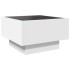 Mesa de centro con LED madera de ingeniería blanca 50x50x30
