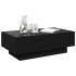 Mesa de centro con LED madera de ingeniería negro 90x50x30