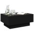 Mesa de centro con LED madera de ingeniería negro 70x50x30
