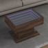 Mesa de centro y LED madera ingeniería marrón roble 70x50x45