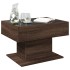 Mesa de centro y LED madera ingeniería marrón roble 70x50x45