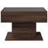 Mesa de centro y LED madera ingeniería marrón roble 70x50x45
