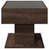 Mesa de centro y LED madera ingeniería marrón roble 70x50x45