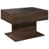 Mesa de centro y LED madera ingeniería marrón roble 70x50x45