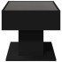Mesa de centro con LED madera de ingeniería negro 70x50x45