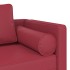 Sofá diván con cojines cuero sintético rojo