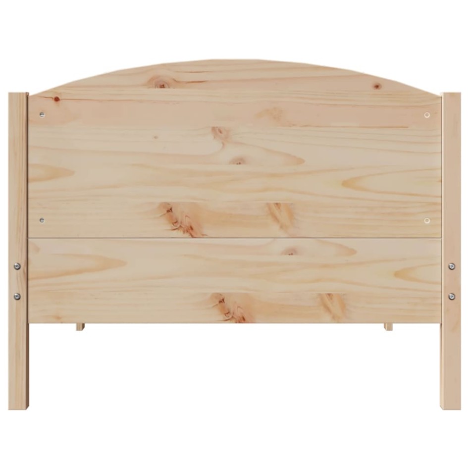 Estructura de cama sin colchón madera maciza pino 75x190