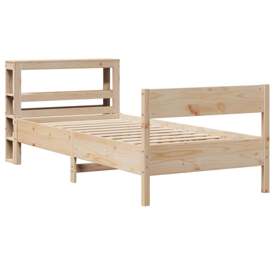 Estructura de cama sin colchón madera maciza de pino 100x200