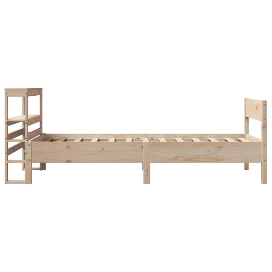 Estructura de cama sin colchón madera maciza de pino 100x200