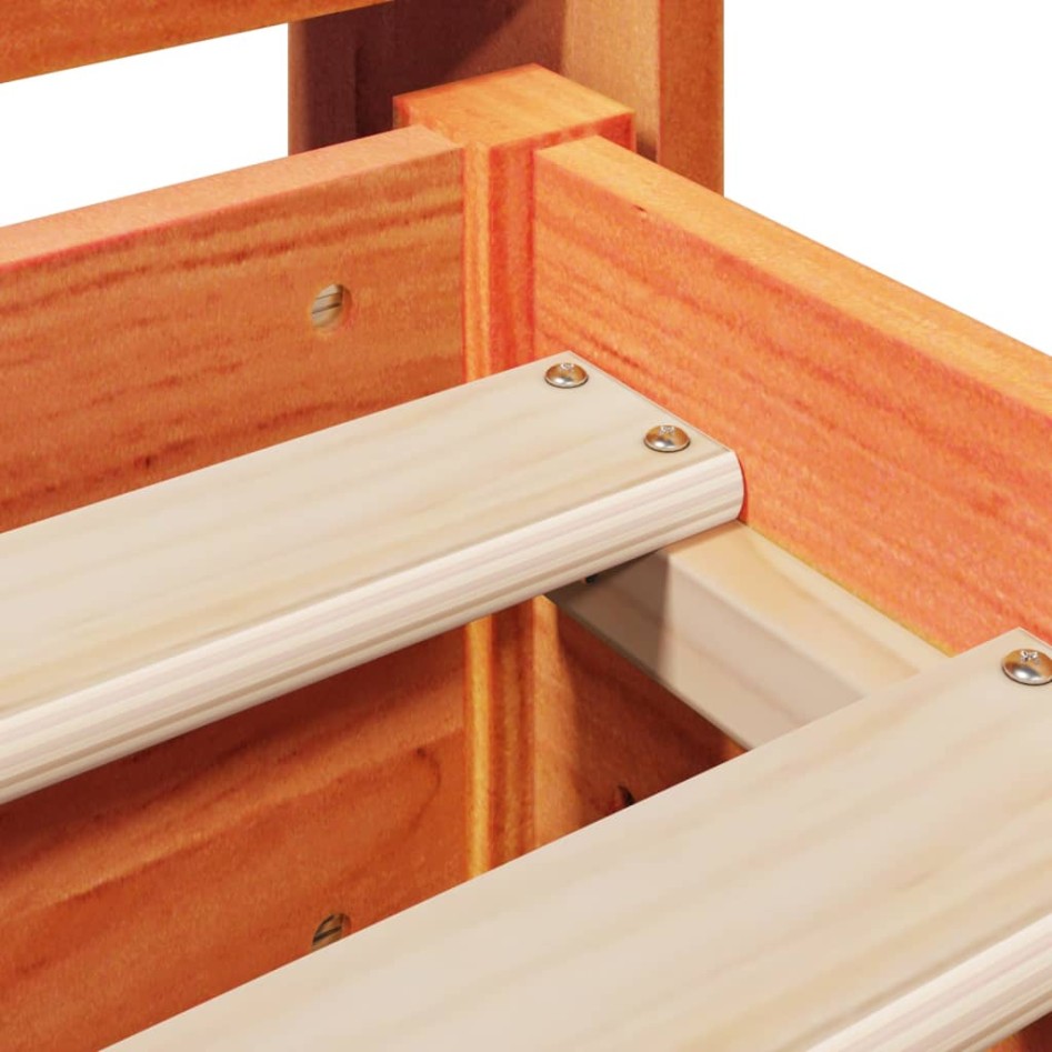 Estructura de cama sin colchón madera maciza marrón 90x190