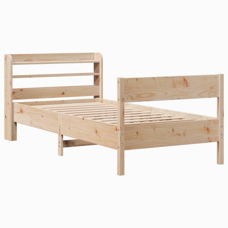 Estructura de cama sin colchón madera maciza de pino 100x200