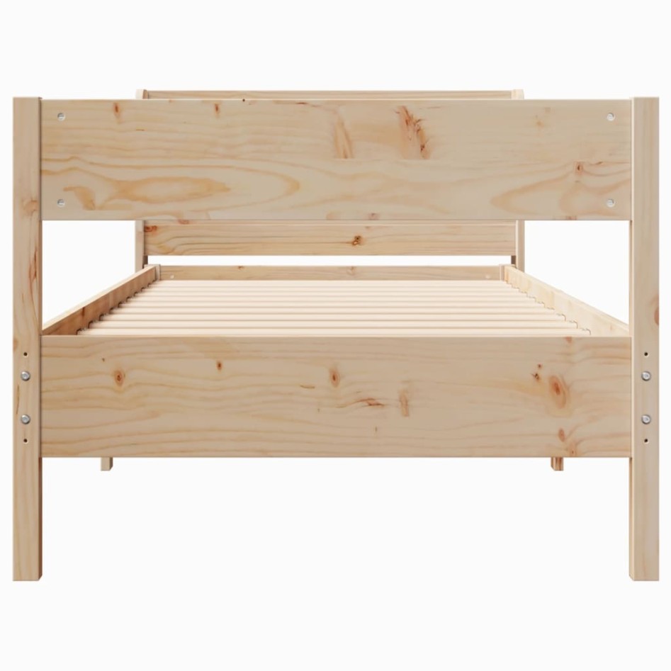 Estructura de cama sin colchón madera maciza de pino 100x200