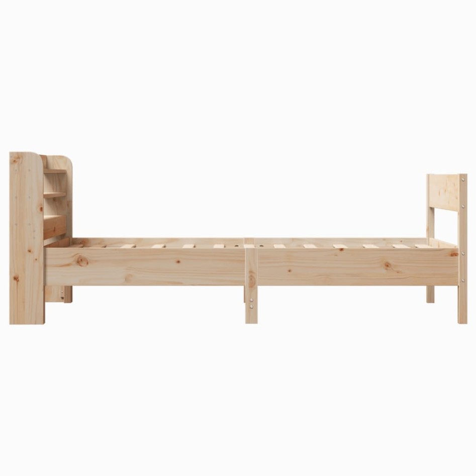 Estructura de cama sin colchón madera maciza de pino 100x200