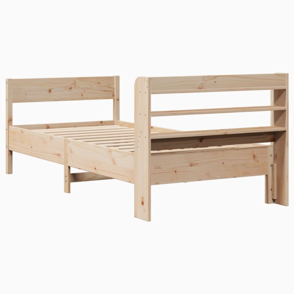 Estructura de cama sin colchón madera maciza de pino 100x200