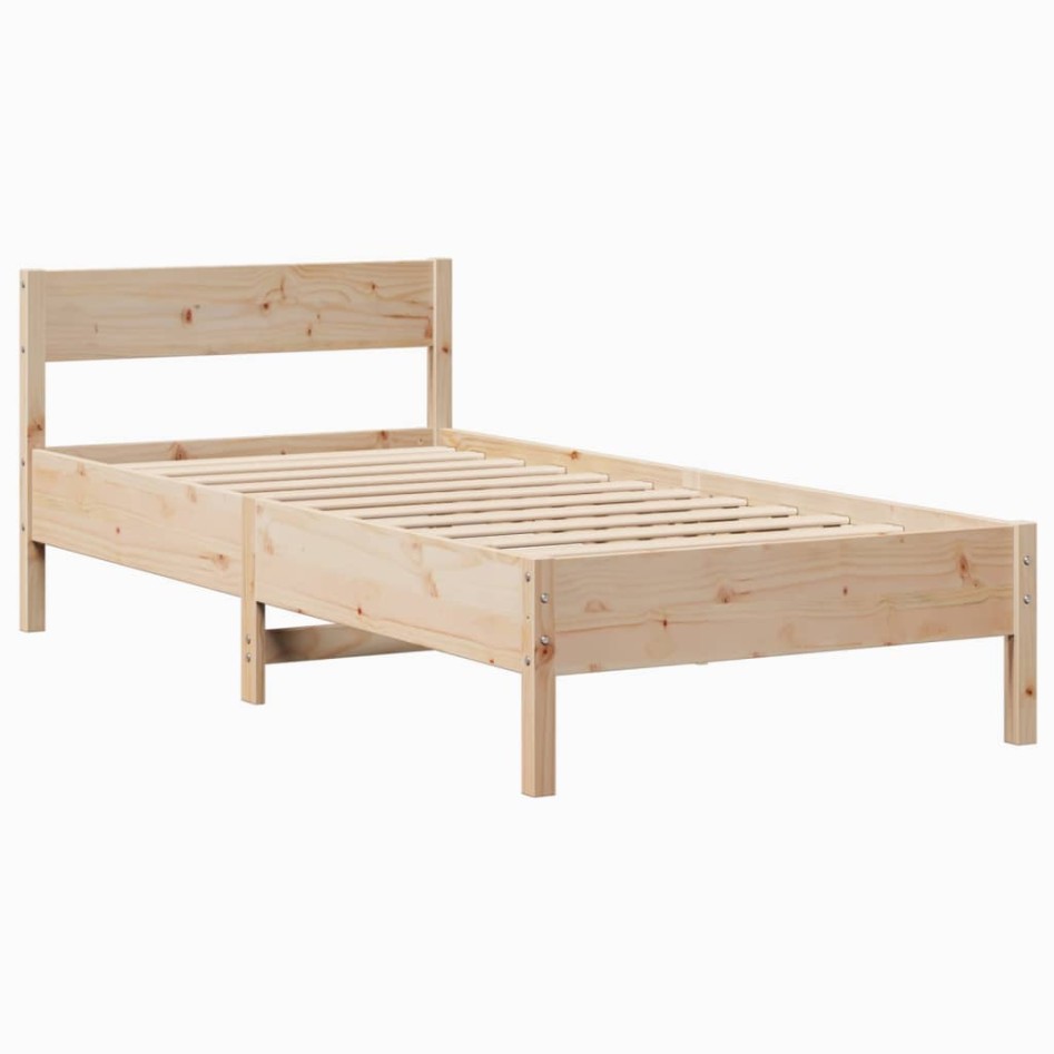 Estructura de cama sin colchón madera maciza de pino 100x200