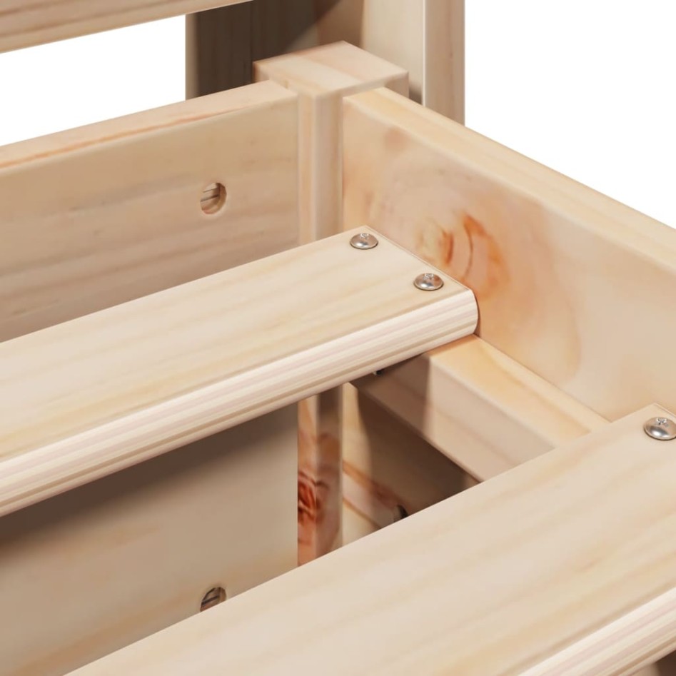 Estructura de cama sin colchón madera maciza de pino 100x200