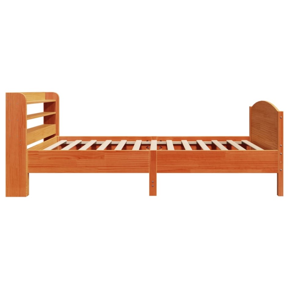 Estructura de cama sin colchón madera de pino marrón 90x200