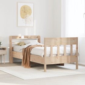 Estructura de cama sin colchón madera maciza de pino 100x200