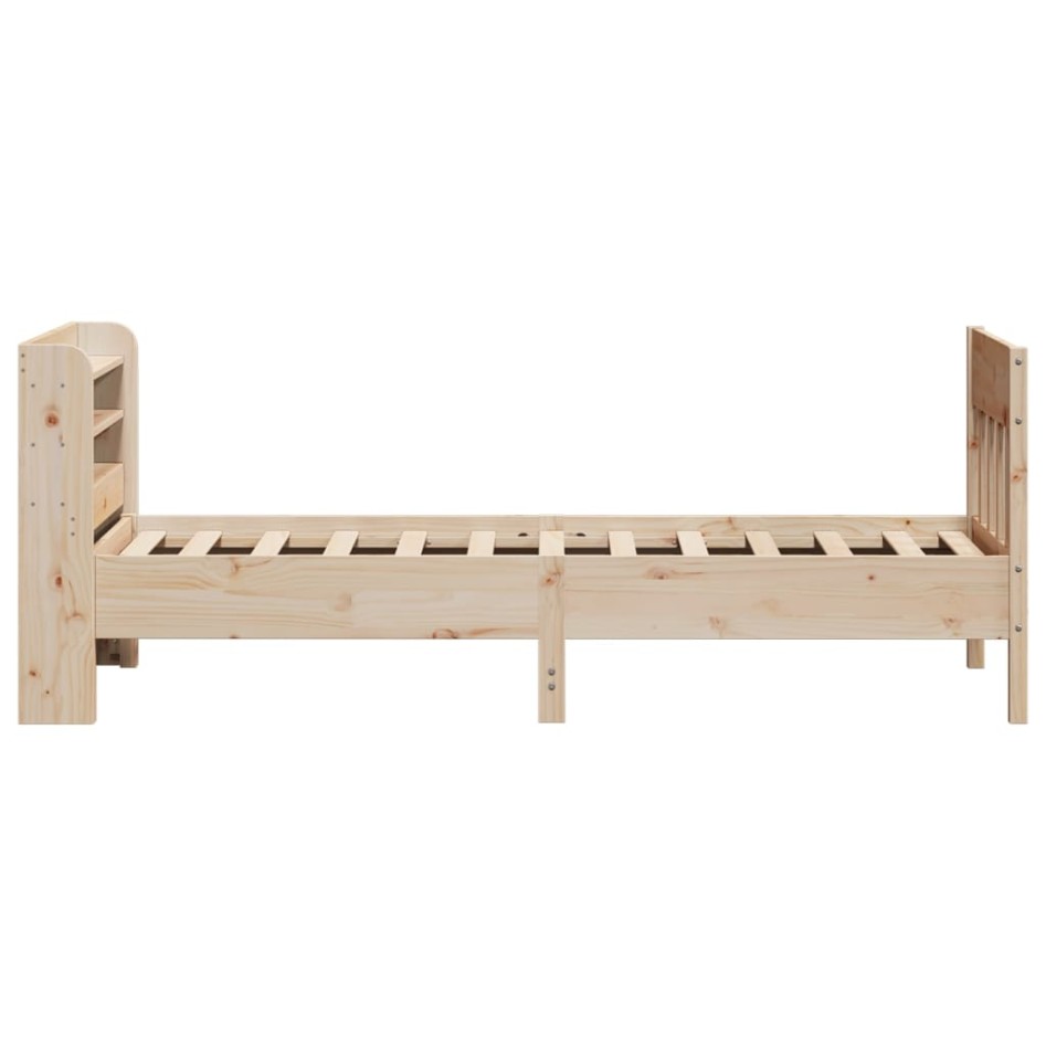 Estructura de cama sin colchón madera maciza de pino 100x200