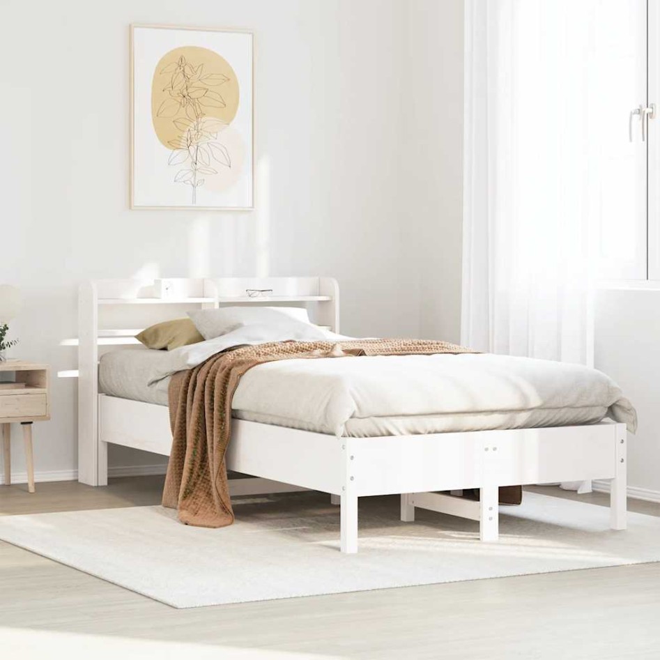 Estructura cama sin colchón madera maciza pino blanca