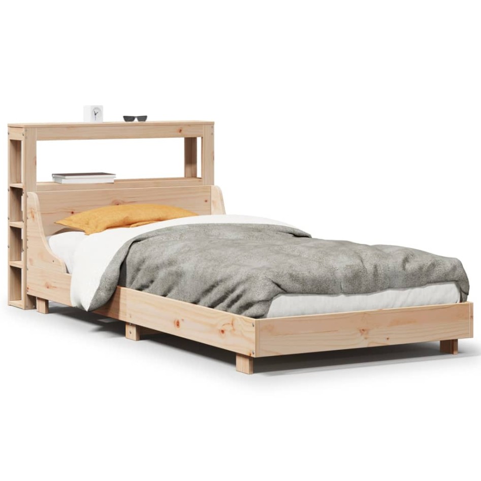 Estructura de cama sin colchón madera maciza de pino 90x190